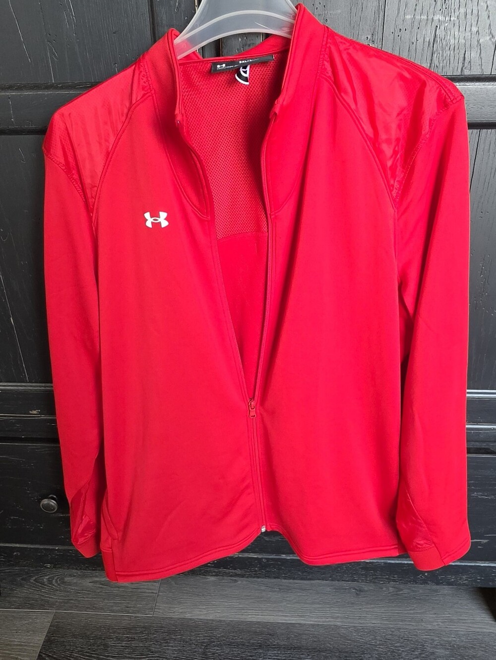 Under Armour Red Loose Fit Vented Men's Jacket Full Zip 3XL